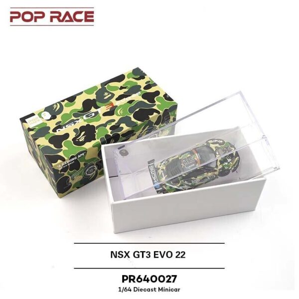 0027.1 Pop Race 1/64 Honda NSX Gt3 Evo22 KCMG Bathing Ape Pr640027