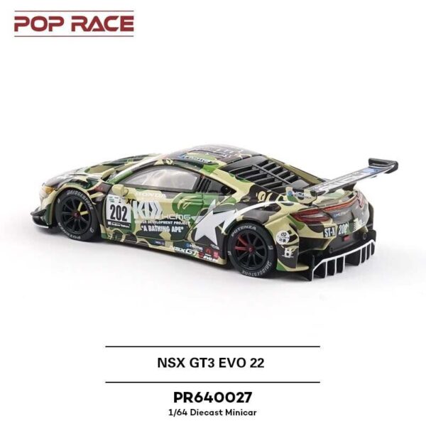 0027.3 Pop Race 1/64 Honda NSX Gt3 Evo22 KCMG Bathing Ape Pr640027