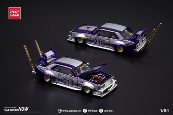Pop Race 1/64 Skyline C210 Kaido Racer Bosozoku Style Purple PR640107