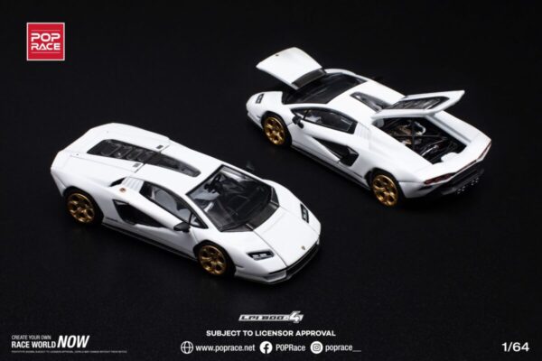 Pop Race 1/64 Lamborghini Countach Lpi 800-4 Bianco PR640117