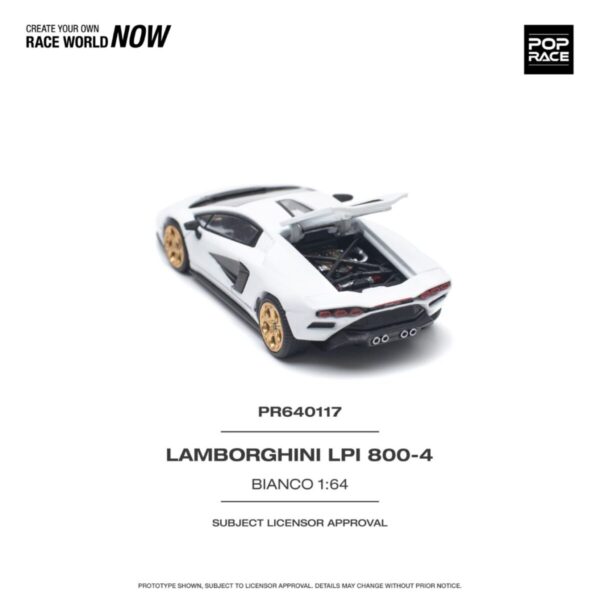Pop Race 1/64 Lamborghini Countach Lpi 800-4 Bianco PR640117
