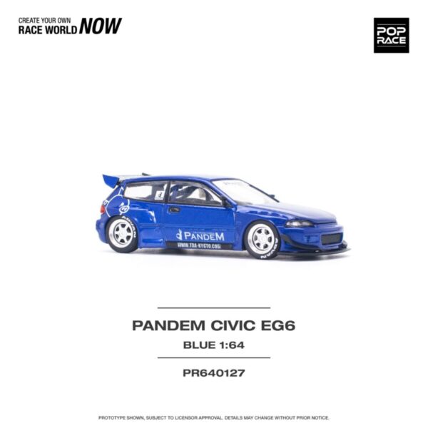 Pop Race 1/64 Pandem Civic Eg6 Metallic Blue PR640127