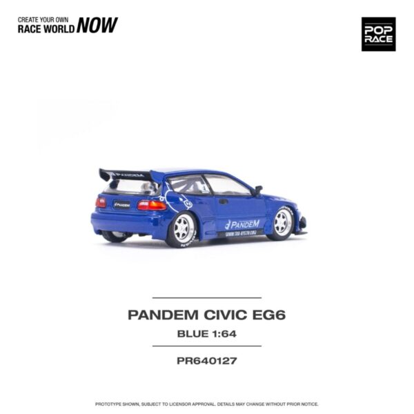 Pop Race 1/64 Pandem Civic Eg6 Metallic Blue PR640127