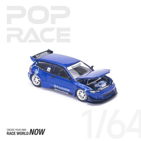 Pop Race 1/64 Pandem Civic Eg6 Metallic Blue PR640127