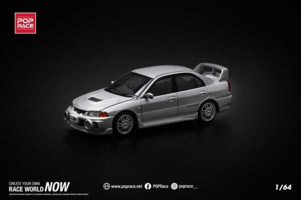 Pop Race 1/64 Mitsubishi Lancer Evolution IV Steel Silver Metallic PR640140