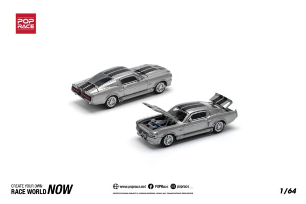 Pop Race 1/64 Shelby Mustang GT500 Grey-Black PR640195
