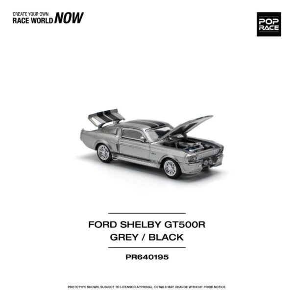 Pop Race 1/64 Shelby Mustang GT500 Grey-Black PR640195