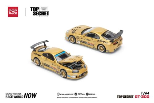 Pop Race 1/64 Top Secret Toyota Gt300 Supra Gold PR640229