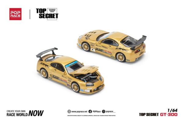 Pop Race 1/64 Top Secret Toyota Gt300 Supra Gold PR640229