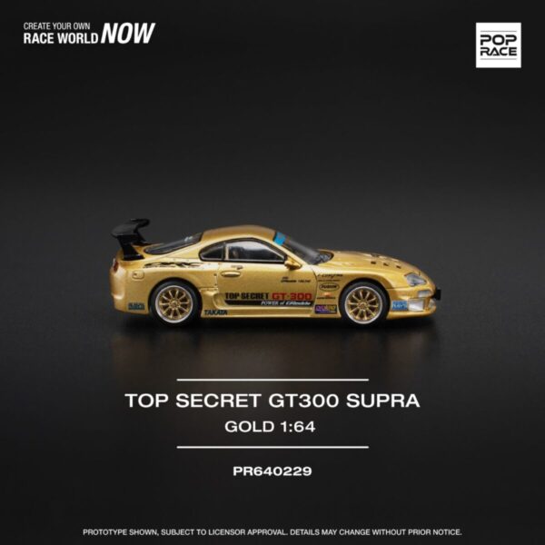 Pop Race 1/64 Top Secret Toyota Gt300 Supra Gold PR640229