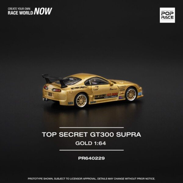 Pop Race 1/64 Top Secret Toyota Gt300 Supra Gold PR640229