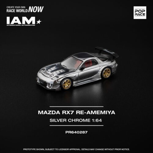 Pop Race 1/64 Mazda Rx7 Re Amemiya  Chrome (IAM Surabaya Exclusive) PR640287