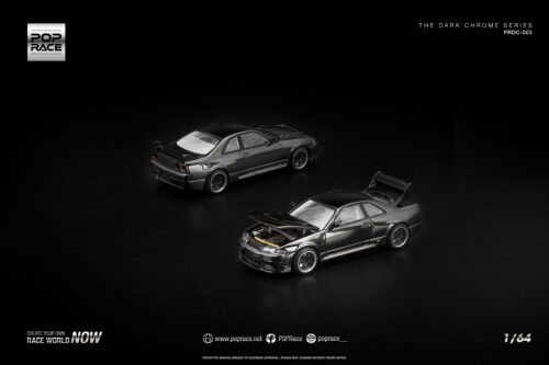 1 (16) Pop Race 1/64 Gtr R33 400R PRDC003 Dark Chrome Series