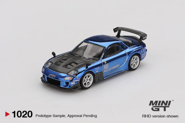 Mini Gt Mazda RX-7 RE-Amemiya Chrome Blue Malaysia Diecast Expo 2025 MGT01020-bl