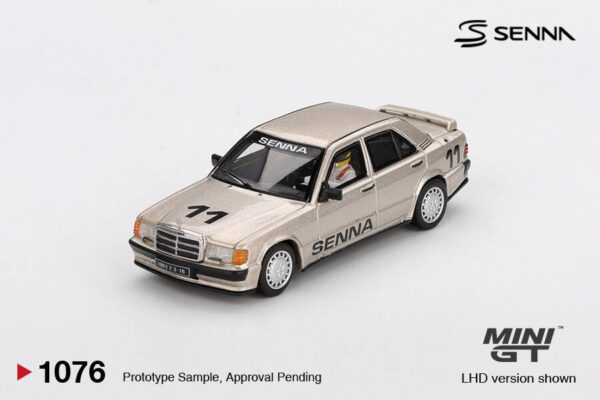 1076 Mini GT 1/64 Mercedes-Benz 190 E 2.3-16 #11 Ayrton Senna 1984 Nürburgring Race of Champions w/ Figure MGT01076