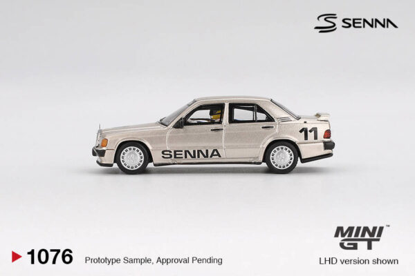 1076.1 Mini GT 1/64 Mercedes-Benz 190 E 2.3-16 #11 Ayrton Senna 1984 Nürburgring Race of Champions w/ Figure MGT01076