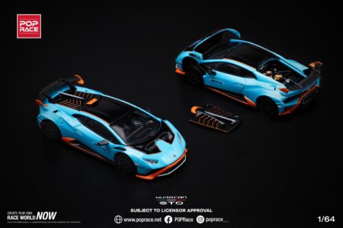 Pop Race 1/64 Lamborghini Huracan STO Blue Laufey PR64-0110