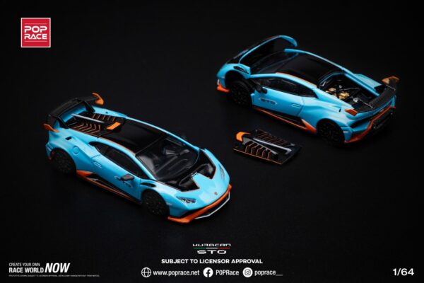 Pop Race 1/64 Lamborghini Huracan STO Blue Laufey PR64-0110