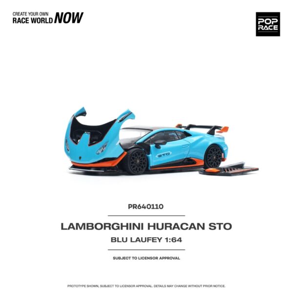 Pop Race 1/64 Lamborghini Huracan STO Blue Laufey PR64-0110
