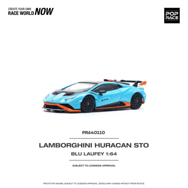 Pop Race 1/64 Lamborghini Huracan STO Blue Laufey PR64-0110