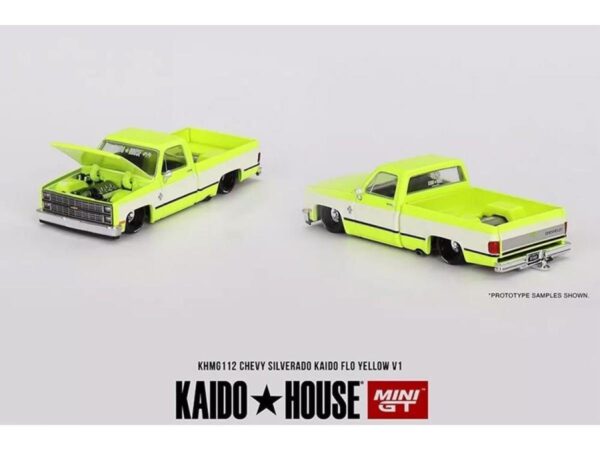 Mini GT Kaido House Chevrolet Silverado Flo Yellow V1