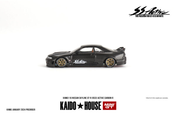Mini GT Kaido House Nissan Skyline GT-R (R33) Active Carbon R
