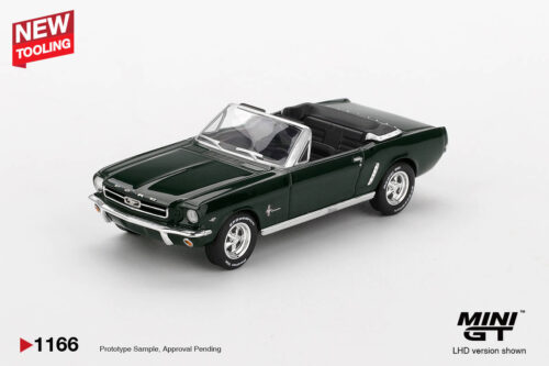 1166 Mini GT 1/64 Ford Mustang Convertible 1964 Highland Green MGT01166
