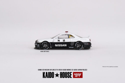 Mini GT Kaido House Nissan Skyline GT-R R34 Kaido Works (V2 Aero) Police