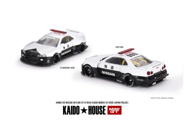 Mini GT Kaido House Nissan Skyline GT-R R34 Kaido Works (V2 Aero) Police
