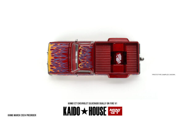 Mini GT Kaido House Chevrolet Silverado Dually on Fire V1