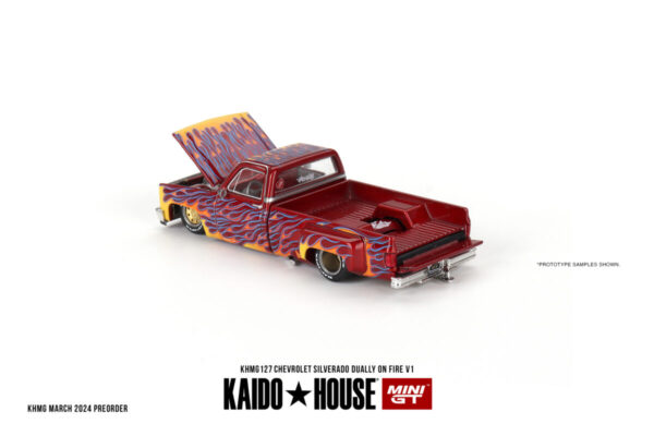 Mini GT Kaido House Chevrolet Silverado Dually on Fire V1