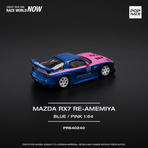 14 Pop Race 1/64 Mazda Rx7 RE-Amemiya Blue/Pink PR640240