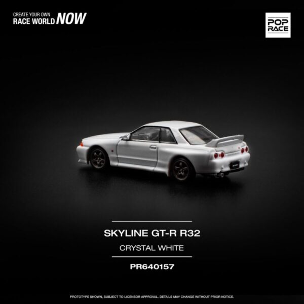 Pop Race 1/64 GT-R R32 Crystal White PR640157