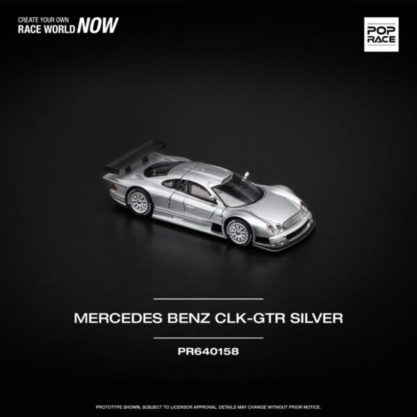 Pop Race 1/64 CLK-GTR SILVER PR640158