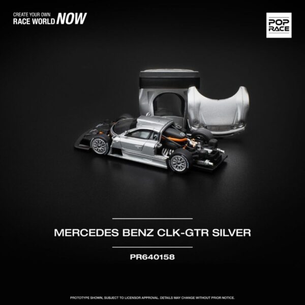 Pop Race 1/64 CLK-GTR SILVER PR640158
