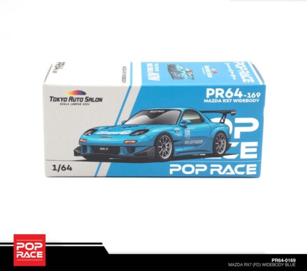Pop Race Mazda RX7 (FD) Widebody Blue PR64-0169 TOKYO AUTO SALON Kuala Lumpur 2024 Exclusive