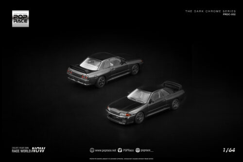2 (10) Pop Race 1/64 Gtr R32 PRDC002 Dark Chrome Series