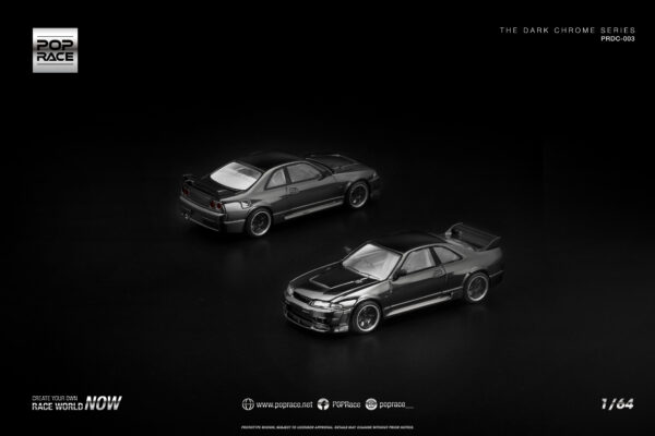 2 (11) Pop Race 1/64 Gtr R33 400R PRDC003 Dark Chrome Series