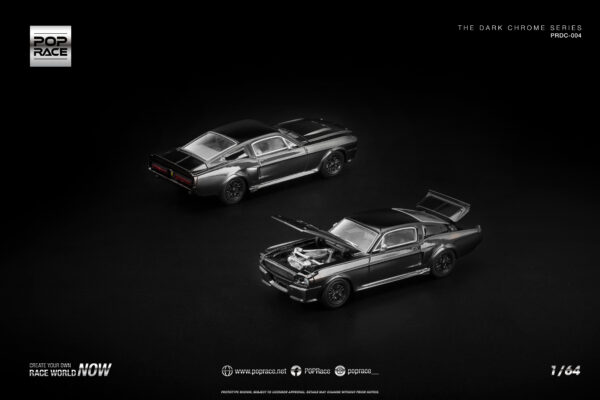 2 (12) Pop Race 1/64 Shelby Mustang Gt500 PRDC004 Dark Chrome Series