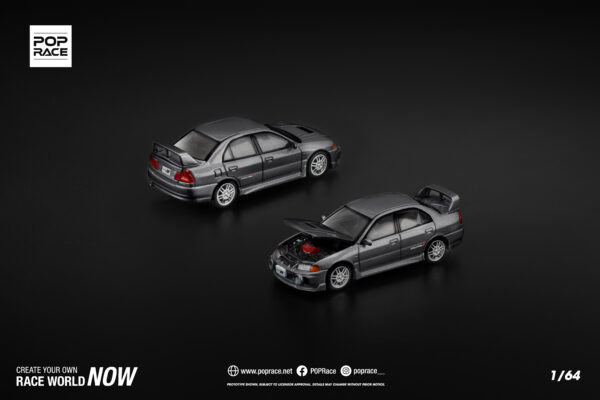 2 (6) Pop Race 1/64 Mitsubishi Lancer Evolution IV Dark Grey PR640327