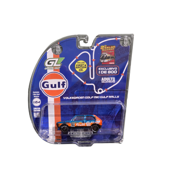 GreenLight Salão DieCast Portugal 2. O Exclusives  Car Volkswagen Golf MKI Gulf Rally (800 Limitli)