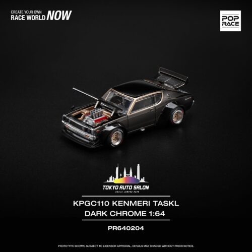 204 Pop Race 1/64 Skyline KPGC110 (Kenmeri) Dark Chrome TASKL PR64-0204