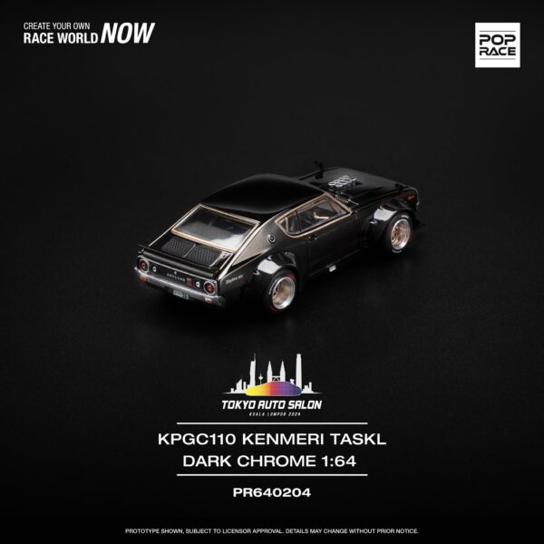 204.1 Pop Race 1/64 Skyline KPGC110 (Kenmeri) Dark Chrome TASKL PR64-0204