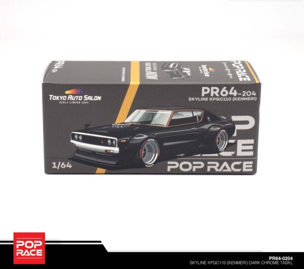 204.2 Pop Race 1/64 Skyline KPGC110 (Kenmeri) Dark Chrome TASKL PR64-0204
