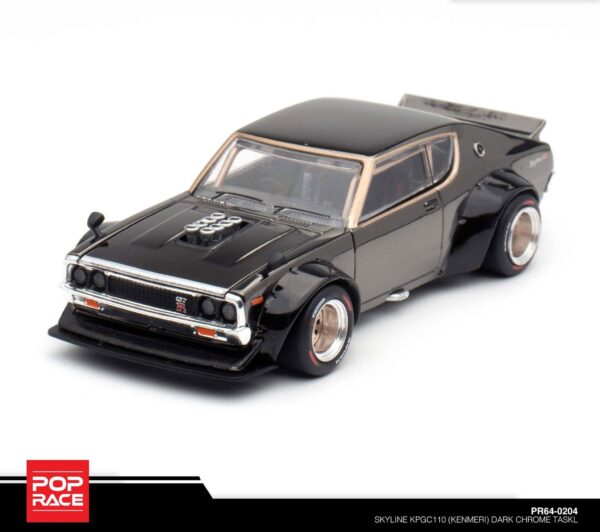 204.3 Pop Race 1/64 Skyline KPGC110 (Kenmeri) Dark Chrome TASKL PR64-0204