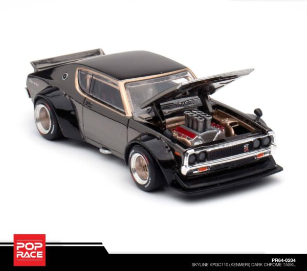 204.4 Pop Race 1/64 Skyline KPGC110 (Kenmeri) Dark Chrome TASKL PR64-0204