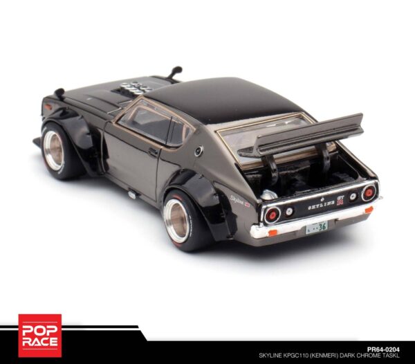 204.6 Pop Race 1/64 Skyline KPGC110 (Kenmeri) Dark Chrome TASKL PR64-0204