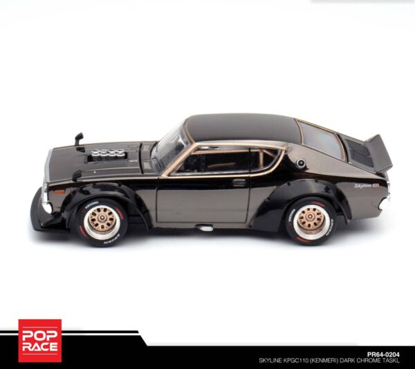 204.7 Pop Race 1/64 Skyline KPGC110 (Kenmeri) Dark Chrome TASKL PR64-0204