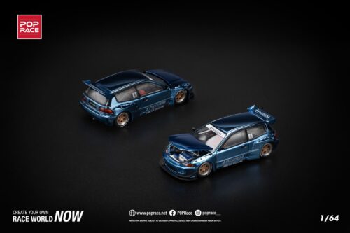 206 Pop Race 1/64 Pandem Civic EG6 Blue Chrome PR640206