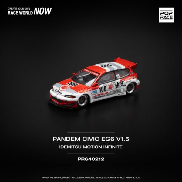 Pop Race 1/64 Pandem Civic EG6 V1.5 Idemitsu Motion Infinite PR640212